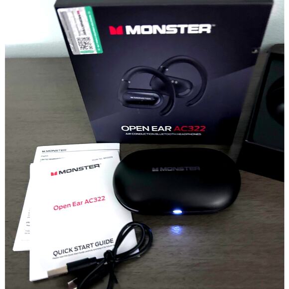 Monster Beats AC322 Bluetooth Headphones - Wireless Open Ear-hook 36hr IPX5 NEW - Picture 3 of 8